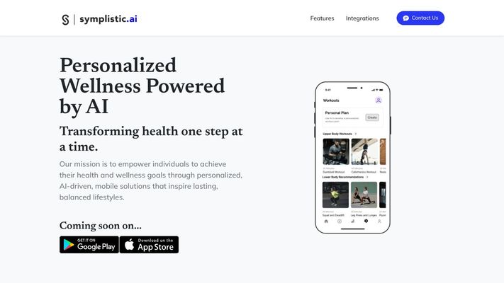 symplistic.ai - Personalized Wellness Powered by AI