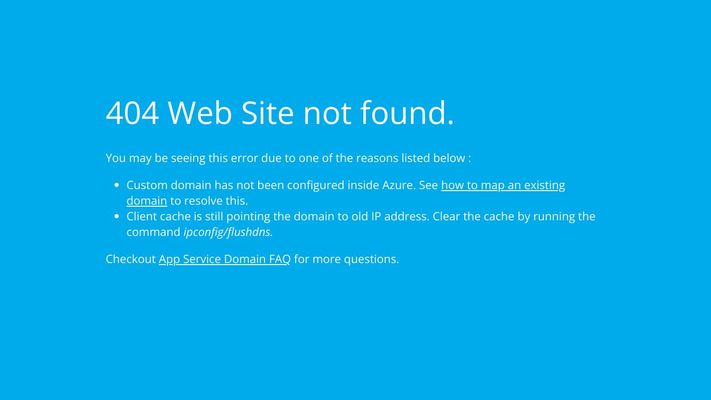 Microsoft Azure Web App - Error 404