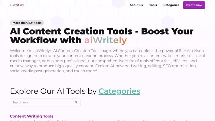 Effortless Content Creation with aiWritely - Your Ultimate AI Writing Tools Platform