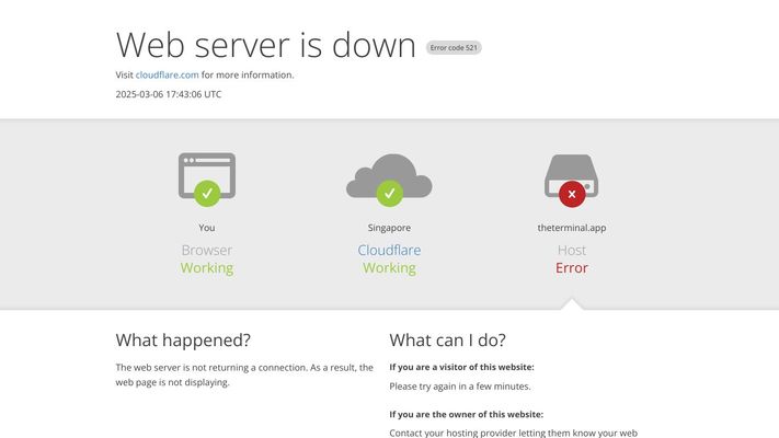 theterminal.app | 521: Web server is down