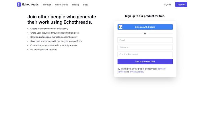 Echothreads | AI Powered Content Generator for Small Businesses and Individuals