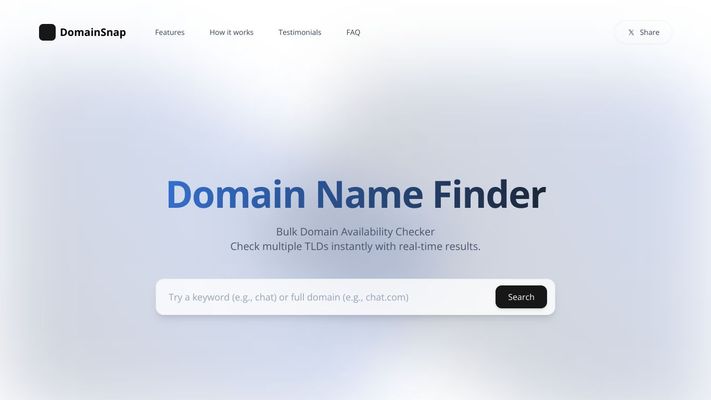 DomainSnap - Find Your Perfect Domain Name Instantly