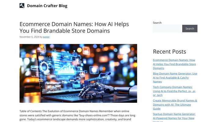 DomainCrafter.ai - Uncover your next million-dollar domain with AI