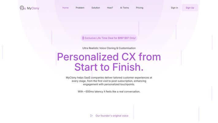 MyClony - Personalized CX from Start to Finish.