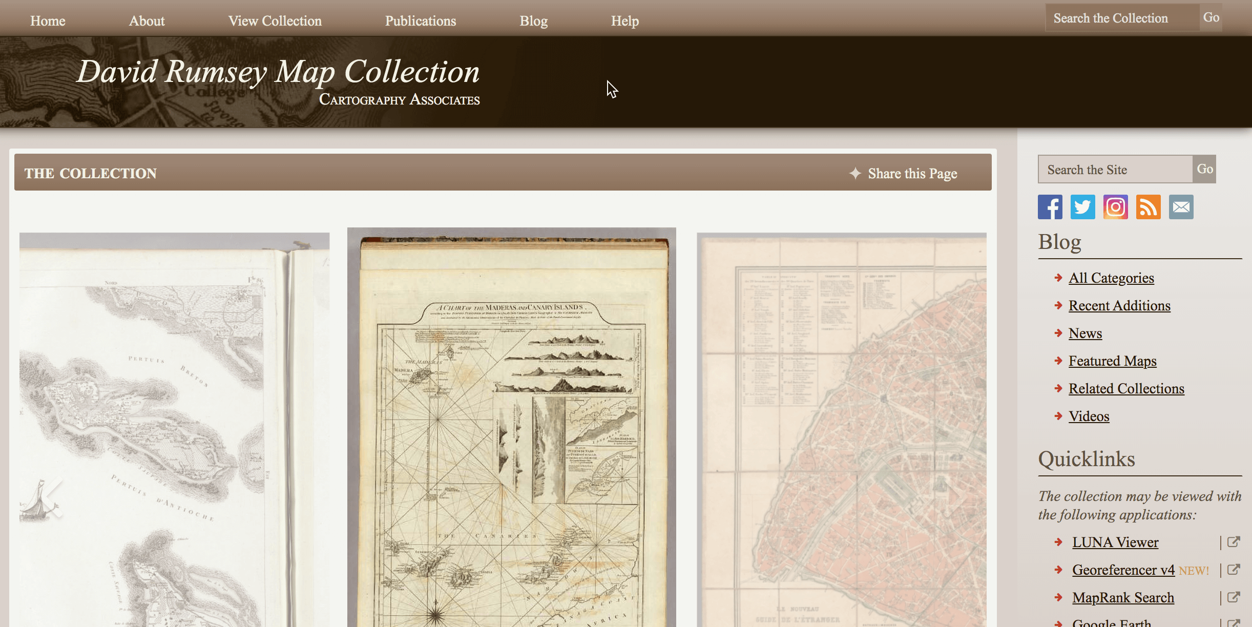 典藏了世界上最古老的各种地图 也许比谷歌地图都还要齐全 里面不单单只要地图 更有相关的历史信息和资料 最重要的是所有的地图 都可以按照各种尺寸导出来 不得不说 这个网站简直就是地图爱好者的博物馆呀