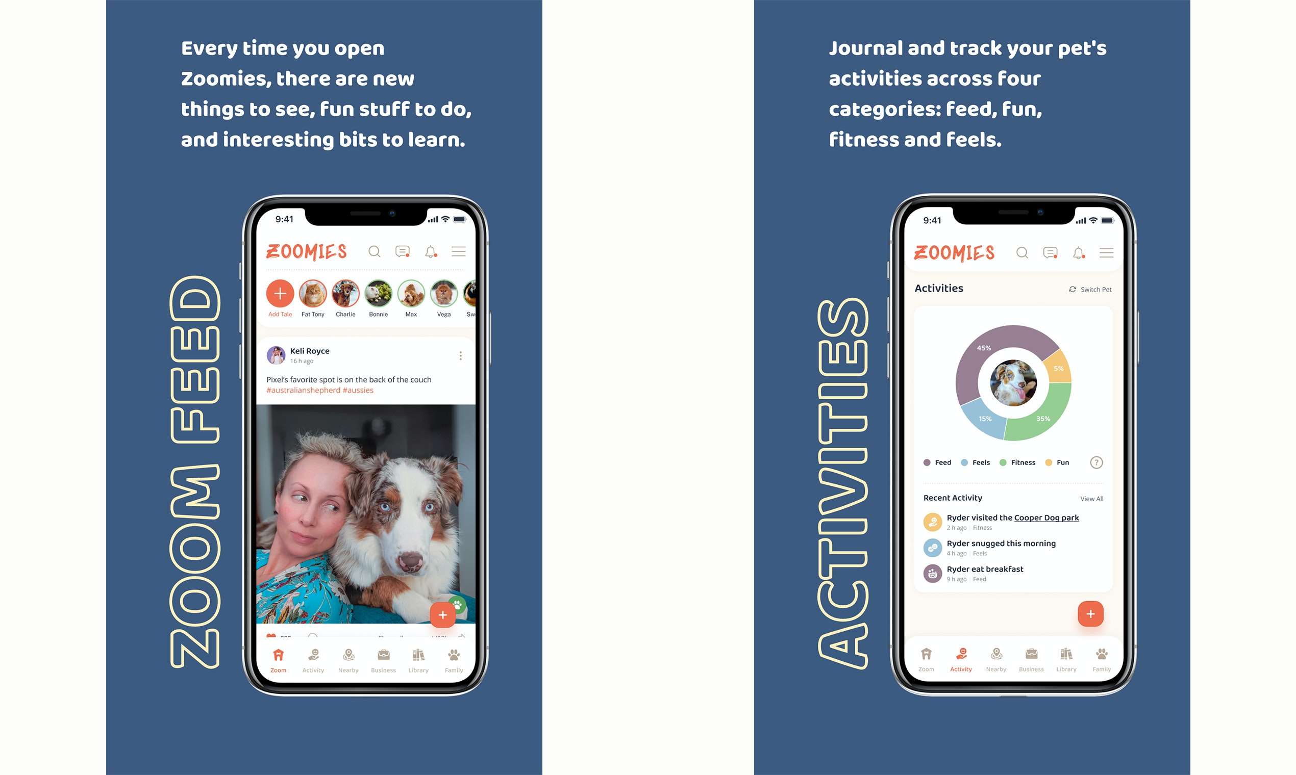 Zoomies Pet Social App for Humans Zoomies 是一款有趣、引人入胜、具有教育意义的社交应用