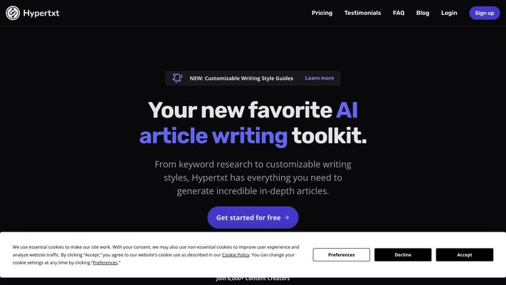 Hypertxt | AI Article Writing Tool