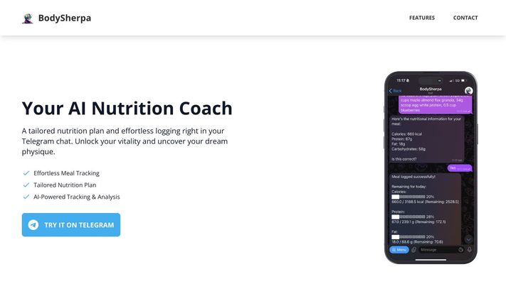 Home - BodySherpa - Your AI Nutrition Coach on Telegram