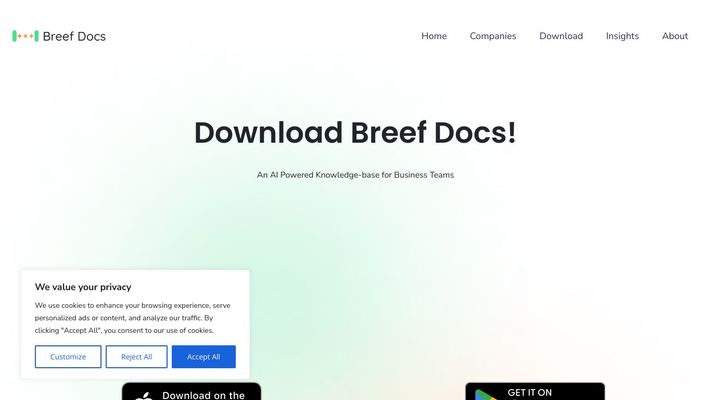 Home - Breef Docs - AI Powered Knowledge-base for Teams